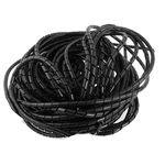 Copapa 21M 68 Ft PE Black Polyethylene Spiral Wire Wrap Tube PC Manage Cable 6mm 1/4'' for Computer Cable, Car Cable (Dia 6MM-Length21M, Black)