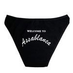 Ebsem Assablanca Panty Cute & Sexy Hipster Bikini Women's Funny Undies String Underwear Casablanca Novelty Design Panties (Black, Small)