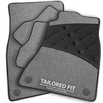 Car Mats FOR Hyundai Tucson 2015-2017 Grey Carpet & Black Ribbed Trim & Black Full Width Heel Pad [SAPP-1718]