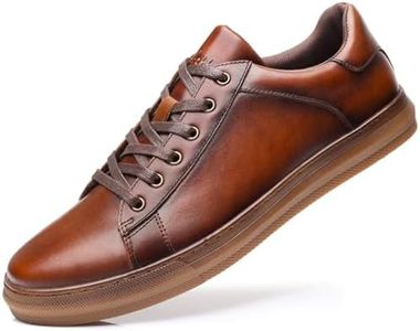 Casual Sneakers, Originals Oxford Lace-up Leather Shoes for Men Dark-Brown 8