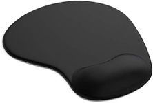 Mouse Mat BLACK ANTI-SLIP COMFORT MOUSE PAD MAT WITH GEL FOAM REST WRIST SUPPORT FOR PC LAPTOP - Compatible with Laser and Optical Mice - Black