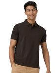 XYXX Men's Solid Regular Fit T-Shirt (XY_CR14_Polo Tshirt_1_Mocha Brown