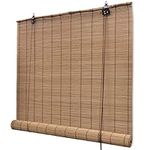 vidaXL Roller Blinds 100x160cm Brown Bamboo Home Window Shade Drape Curtain