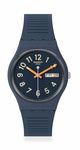 Swatch Unisex Casual Blue Watch Bio-sourced Material Quartz Trendy Lines at Night