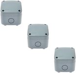 SuperInk 3 Pack Dustproof Electrical Junction Box Connector 5 Pole Waterproof Enclosure Case fit 20mm Cable Gland for Outdoor Use (86x74x62mm) IP66 Rated