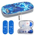 YOUSHARES Insulin Pen Case with 2PCS Nylon Ice Packs - Insulin Cooler Travel Case for Medication Diabetic Supplies, Insulin Case Medicine Cooler for Travel (Quicksand Blue)