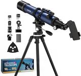 90mm Aperture Telescope 800mm Focal Length Refractor for Beginners & Adult, Professional Astronomy Telescope with 32X-240X Magnification, 3X Barlow Lens & Phone Adapter