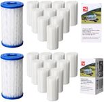 Glooglitter 19Pack Replacement Filter Cartridge Type A or C Compatible with Intex Pool Filter Pump 29000E 59900E Reusable Easy Set Universal Pool Filter Cartridge for Summer Above Ground Swimming Pool