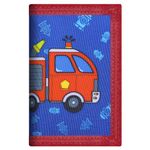 JONYEE RFID Wallet, Cute Cartoon Wallet with Zipper for Kids, Firetruck, Single, Trifold Kids Canvas Wallet