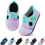 JOINFREE Baby Water Shoes Baby Boy Beach Shoes Quick Dry Baby Girl Aqua Socks for Swim Pool Mermaidscale 2 Infant