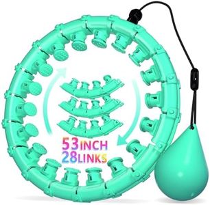 Weighted Hula Infinity Fitness Hoop for Adult Weight Loss, 2 in 1 Smart Fitness Workout Hula Circle Hoops with 28 Links(53 Inch), Exercise Fit Hoop Suitable for Women and Beginners