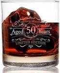 DU VINO Vintage 11 oz Whiskey Scotch Glass, 50th Anniversary Limited Edition, Old Fashioned, Aged to Perfection, USA Made, Dishwasher Safe