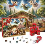 2024 Nativity Set Puzzle Advent Calendar Christmas for Boys and Adults Gift 24 Boxes Religous Jesus Holiday Countdown Unique Decorative Puzzle