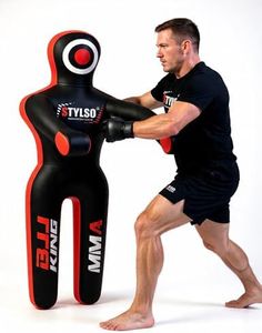 Un-Filled Grappling Dummy Wrestling Dummy Jiu Jitsu Dummy for BJJ MMA Judo Karate Training Adult Kids and Youth Practice Tackling Dummies (Black, 5ft / 60")
