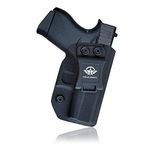 Gun Holster, Glock 43 Holster, Glock 43X Holster IWB Kydex Holster Custom Fits: Glock 43 / Glock 43X Pistol Case - Inside Waistband Concealed Carry - Cover Mag-Button - Holster Case Pouch