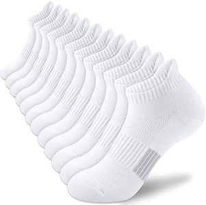 Amutost white Ankle Socks Womens Athletic Running Comfort No Show Low Cut Cushioned 6 Pairs