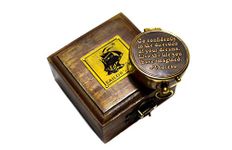 Sailor's Art Pocket Compass-Antique Handcrafted Brass Compass With Case Box-Clock Camping Travelling Equipment-Sailor's Marine Boat Gifts-Direction Navy Compass-Vintage Home Décor Item