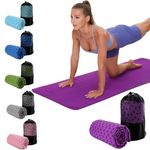 Oaygat Yoga Mat Towel Sweat Absorbent Non-slip Hot Yoga Towel Quick-drying Yoga Blanket Mat with Grip Dots Cloth Breathable Fitness Mat Super Soft Sweat Microfiber Yoga Mat Towel with Carrying Bag