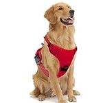 SK Depot® Dog Harness Large Chest 20.5"-36" No-Pull Pet Harness with Leash Clips, Adjustable Soft Padded Dog Vest Harness, No Choke Pet Oxford Vest Easy Control Handle for Large Dogs (L, Red)