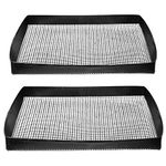 Kamehame Grill Basket Pack of 2 Non-stick Mesh Tray for Grilling & Baking, Black Heat-Resistant Grilling Mats for Outdoor Barbecue, Crispy Basket, Meat Vegetable Grill Mesh