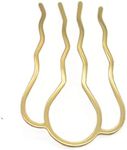 Fujiyuan 5 Pcs 87mm Hair Fork Clip Stick Hair Pin Hair Bun Plug Holder for Women Girl Accessories Gold