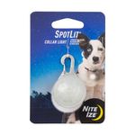 Nite Ize SpotLit LED Collar Light, Carabiner Clip Dog Light, Glows + Flashes -White