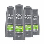 Dove Men + Care Fresh & Clean 2-in-1 Shampoo + Conditioner with caffeine and menthol cleans & invigorates hair 355 ml Pack of 4