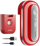 Canslab RETRO Electric Can Opener, Auto-Stop One-Touch Operation, USB Rechargeable with LED Battery Track, Side Cut Smooth Edge Can Opener for Seniors with Arthritis, Wall-Mountable Small Size, Red