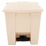 Rubbermaid Commercial Step Waste Container, 17.1" x 15.8" x 16.3", Beige