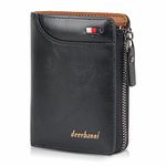 BWBIKE Mens Wallet RFID Blocking Leather Wallets Soft Slim Purse Multi-Card Credit Card Holder Anti-Theft Purse (Black)