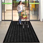 Hafaa Door Mat 80 x 300 cm, Indoor & Outdoor Heavy Duty Rubber Door Mats Dirt Trapper Non Slip Washable Barrier Floor Mat Entrance Rug Shoes Scraper Super Absorbent Front Doormats Outdoor Rug, Black