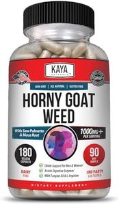 Kaya Naturals Horny Goat Weed Extract - Maca - Extra Strength Complex with Saw Palmetto Ginseng, Arginine Vitamin Supplement - Horny Goat Weed - 180 Count