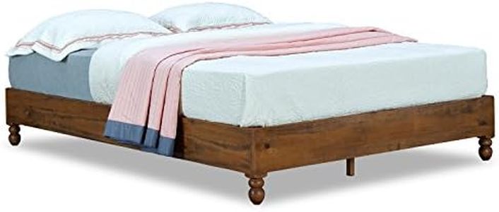 MUSEHOMEINC 12 Inch Solid Wood Bed Frame Rustic Style Eliminates The Need for a Boxspring, Natural Finish, King