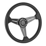 Sport Steering Wheel, 350mm Universal Car Steering Wheel Replacement, Deep Dish Racing Steering Wheel (Black)