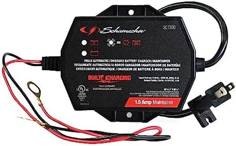 Schumacher Electric Battery Charger, Maintainer, and Desulfator - SC1300 3-in-1, Fully Automatic, 1.5 Amp, 6 Volt and 12 Volt, Mountable for Cars, Motorcycles, Lawn Tractors, Power Sports