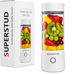 SUPERSTUD Blender Mixer Grinder For Smoothies And Juices || 2000mAh Battery, 380ml Jar, 230 Watt || 4 Sharp SS Blade || USB-C Rechargeable || Child Lock || Gym, Office, Kitchen, Travel, Baby Food