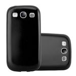 cadorabo Case works with Samsung Galaxy S3 / S3 NEO in METALLIC BLACK - Shockproof and Scratch Resistant TPU Silicone Cover - Ultra Slim Protective Gel Shell Bumper Back Skin