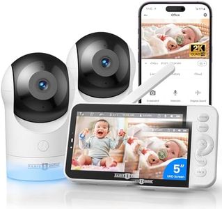 PARIS RHÔNE Babyphone mit 2 Kameras, 5" WiFi Babyphone mit APP, 2K UHD, Nachtlicht, Bewegungs-/Schreierkennung, Temperatur- und Luftfeuchtigkeitsüberwachung, Schlaflied