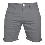 westAce Mens Chino Shorts Casual 100% Cotton Cargo Combat Grey 36