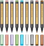 Dyvicl Metallic Marker Pens - Set of 9 Medium Point Metallic Markers for Rock Painting, Black Paper, Card Making, Scrapbooking Crafts, DIY Photo Album