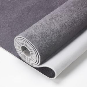 Hiksuky Suede Auto Headliner Fabric 120" L × 60" W with Foam Backing - Dark Gray Interior Replacement Material for Car/Truck/SUV/RV Roof, Tube Packaging - Home Repair/DIY Headliner Material