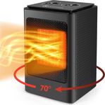 Fan Heater, Portable PTC Space Heater Electric, 750/1500W Fast Heat-up Auto Oscillation 70° with Tip-over and Double Safe Protection, Multiple Modes Indoor Electric