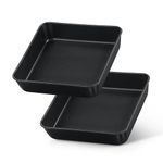 E-far 8x8 Inch Square Baking Pan, Nonstick Stainless Steel Square Cake Pans Set of 2, Metal Square Pan Set for Baking Cake Lasagna Brownies, Non-Toxic & Easy Release, Rust Free & Oven Safe