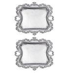 Tstarer (2 PACK) Vintage Small Sliver Ring Dish, Birthday & Wedding Gifts for Women，Wedding Ring Tray - Sliver