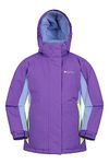 Mountain Warehouse Honey Kids Ski Jacket - Snowproof, Fleece Lined Snow Coat with Hood - Boys and Girls Winter Warm Skiing, Snowboarding & Outdoors Magic Purple Kids Size 11-12 Years