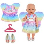 Aolso Baby Doll Clothes for 14-18 Inch Doll 35-45 cm Baby Doll, New Doll Clothes Outfits, Sweet Outfits Wings Dress with 1 Coat hanger, New Born Baby Dolls Girls Birthday