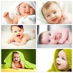 PRINTNET Set of 6 Cute baby Poster | Poster for Pregnant Women | HD Baby Wall Poster for Room Decor, Multicolour, 12 x 18 Inch