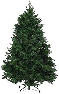 Sunnydaze Majestic Pine 6-Foot Christmas Tree - Indoor Unlit PVC Artificial Tree with Metal Stand - Hinged Branches - Full Profile - Easy to Assemble