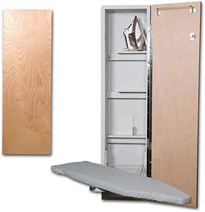 Iron-A-Way ANE-46-L Ironing Center - 46" Built in Swiveling Ironing Board and Cabinet - Left Hinged Door - Flat Wood