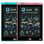 2 Pack LCD Writing Tablet for Kids Doodle Board 12-Inch, Electronic Drawing Tablet Drawing Pad,Notebook Boogie Tablet for Toddler Learning Toys Gift for 3 4 5 6 Years Old Boy Girl(Blue/Pink)…